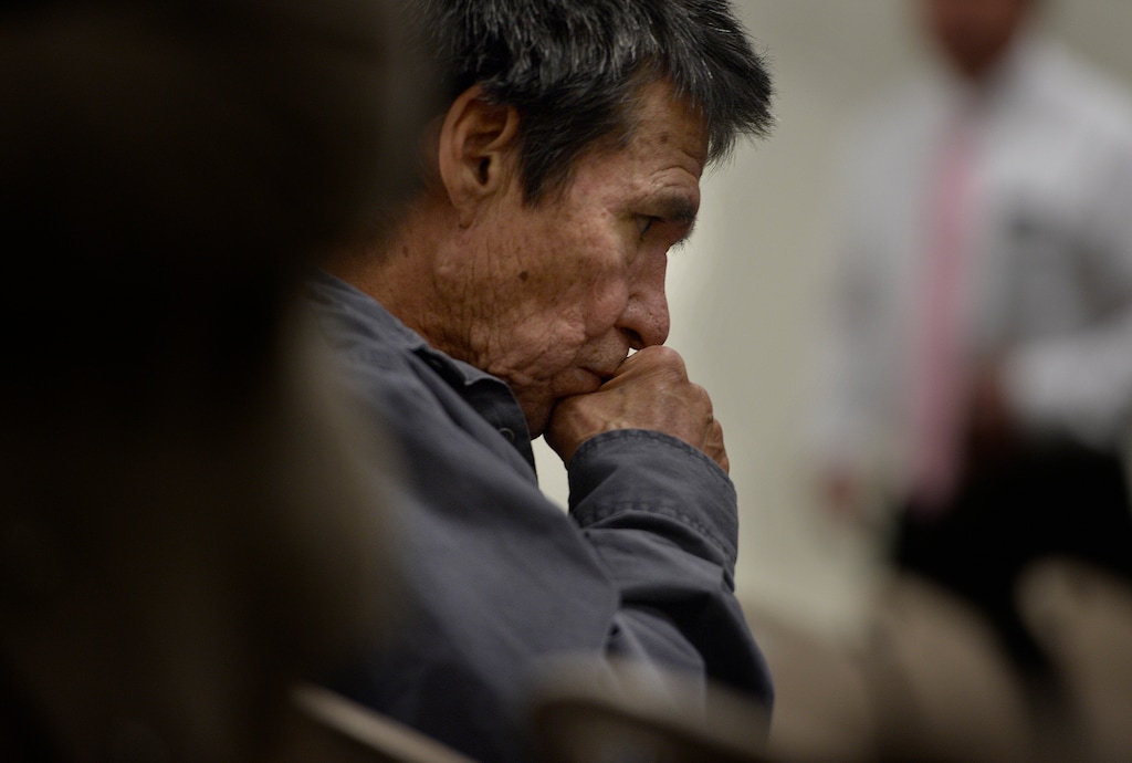 (Scott Sommerdorf   |  The Salt Lake Tribune)  
Homeless man Thomas Piper pauses after sacrament meeting at an LDS Church service for the homeless at the Rio Grande LDS Branch, Sunday, January 29, 2017.