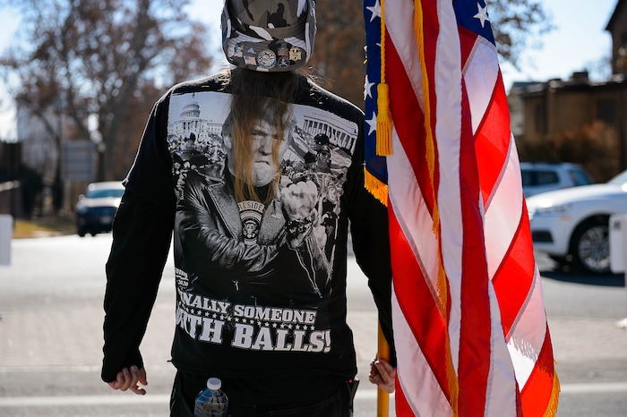 (Trent Nelson | The Salt Lake Tribune) Trump supporter Martin Turner at the state Capitol in Salt Lake City on Sunday, Jan. 17, 2021.