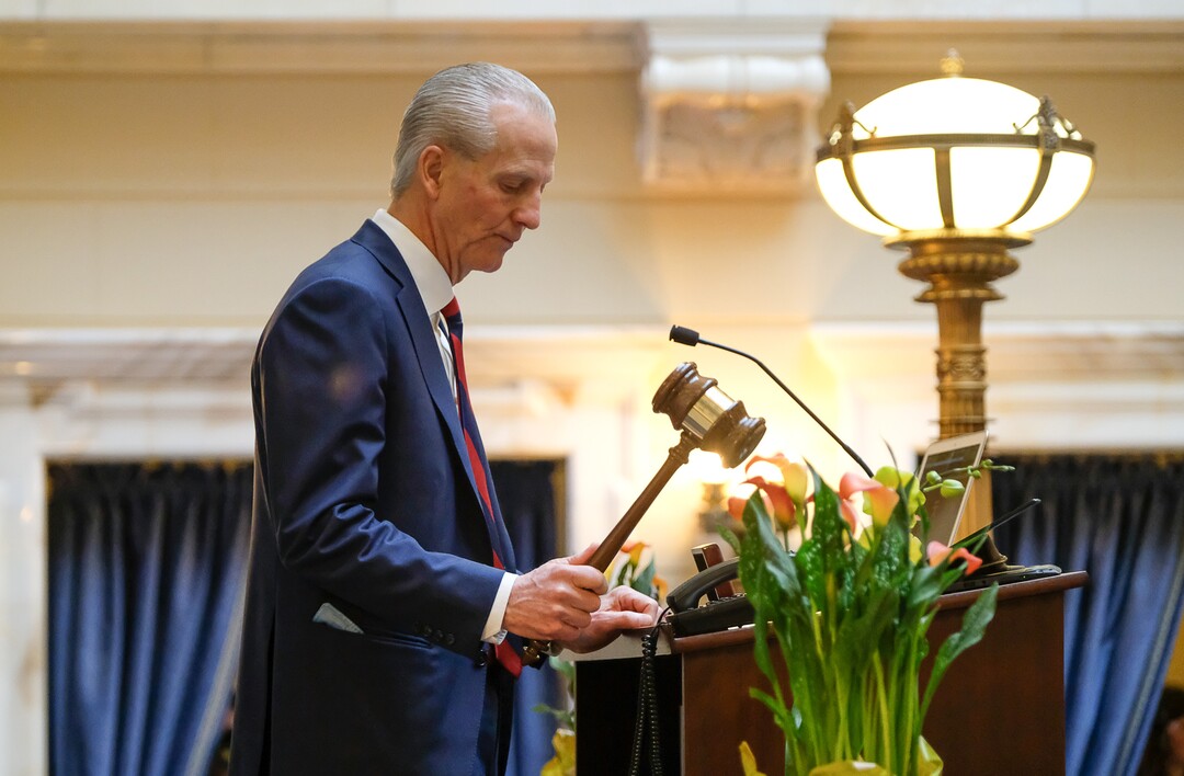 (Francisco Kjolseth  |  The Salt Lake Tribune)  President of the Senate, Wayne Niederhauser, R-Sandy, opens the 2018 legislative session at the Utah Capitol on Monday, Jan. 22, 2018.