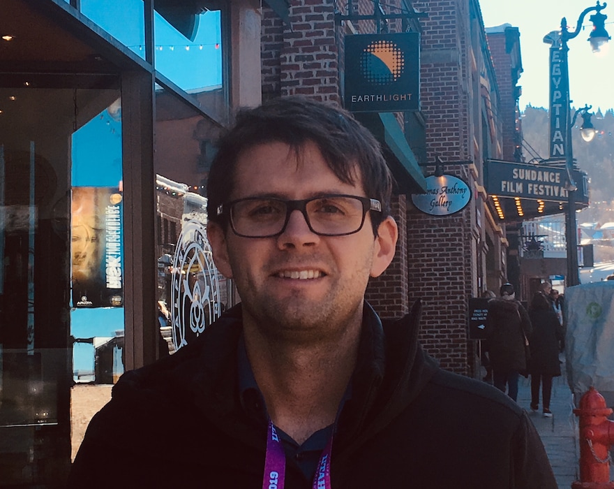 (Sean P. Means | The Salt Lake Tribune) Composer Chad Cannon, photographed on Park City's Main Street on Friday, Feb. 1, 2019. Cannon, a Salt Lake City native and Highland High School graduate, composed the score for the documentary "American Factory," which premiered at the 2019 Sundance Film Festival.