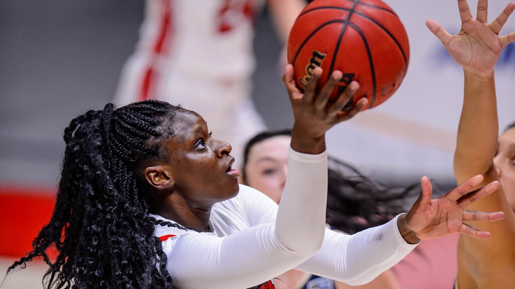 (Trent Nelson  |  The Salt Lake Tribune) Utah Utes forward Lola Pendande, shown during a game against Montana State in December, scored a team-high 11 points in the Utes' loss to Stanford on Sunday.