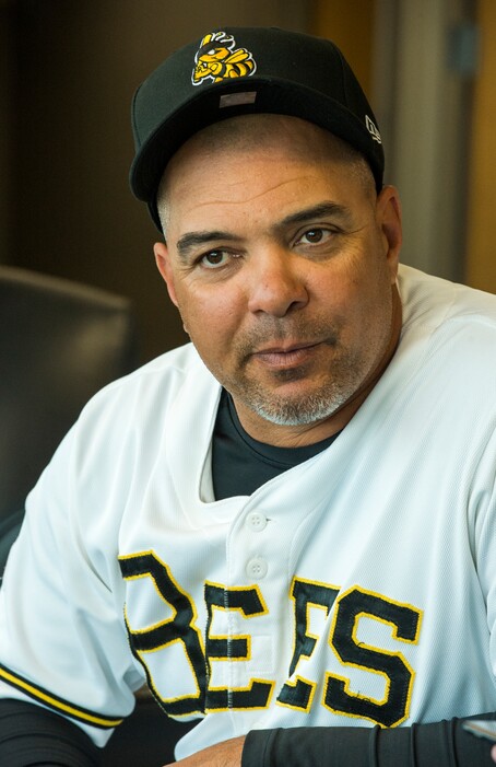 (Rick Egan  |  The Salt Lake Tribune)    Salt Lake Bee's manager Keith Johnson returns for his seventh season. Monday, April 2, 2018.