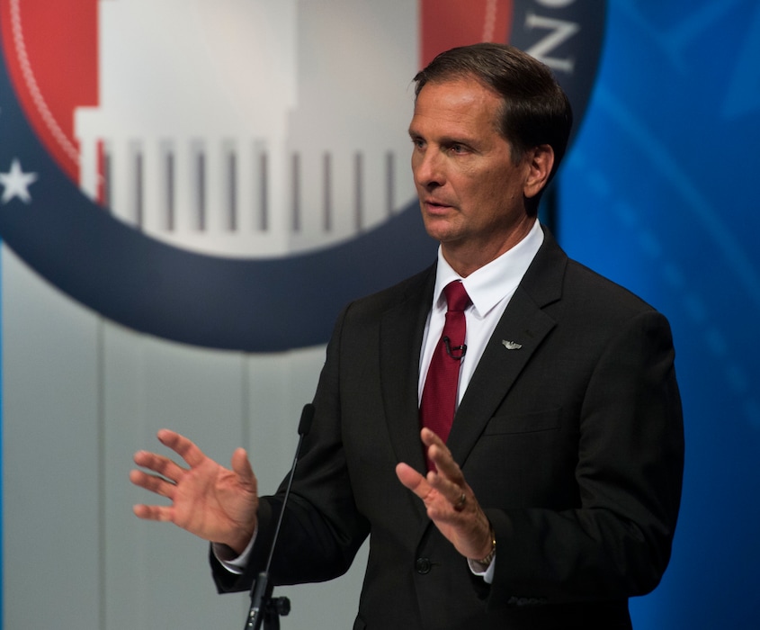 Steve Griffin / The Salt Lake TribuneRep. Chris Stewart, R-Utah answers questions as he debates Charlene Albarran Democratic challenger for the 2nd Congressional District during the Utah Debate Commission's event at the KUED studios on the University of Utah campus in Salt Lake City Tuesday October 4, 2016. 