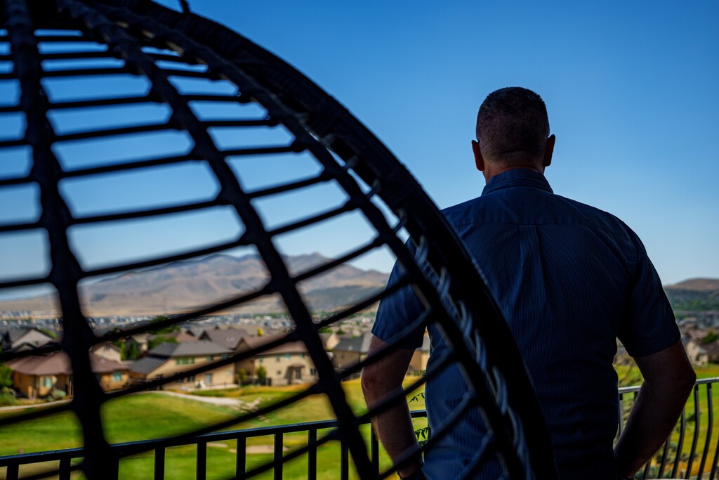 (Trent Nelson | The Salt Lake Tribune) Mike Hallam photographed in Eagle Mountain on Thursday, July 10, 2025.