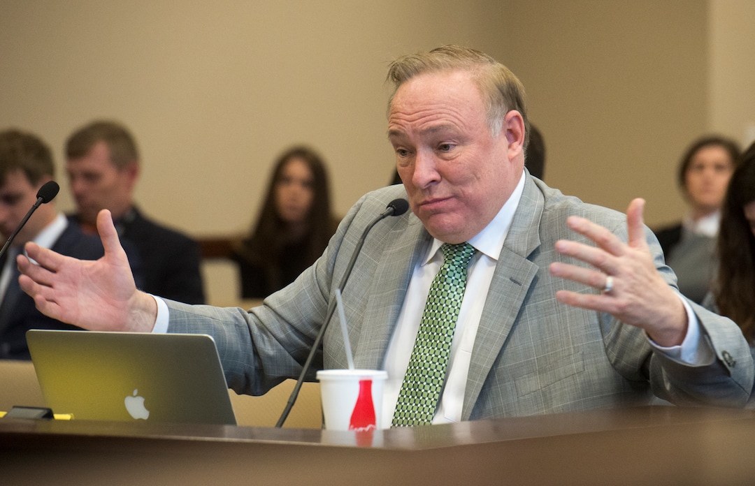 (Rick Egan  |  The Salt Lake Tribune)  Sen. Jim Dabakis speaks in support of bill, SJR16 during a Senate Education Committee meeting at the Capitol, Friday, March 2, 2018.