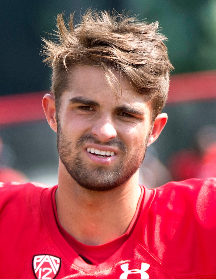 (Rick Egan  |  The Salt Lake Tribune)Utah kicker Chayden Johnston, kicks a field goal, during practice, Monday, August 7, 2017.