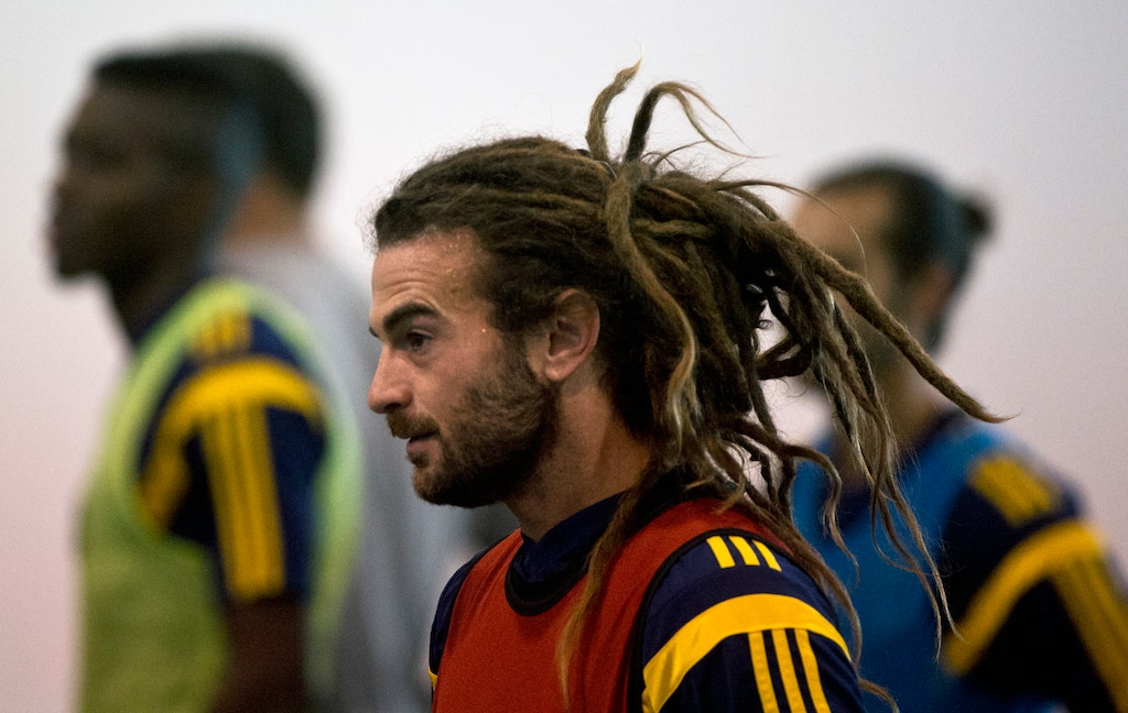Lennie Mahler  |  The Salt Lake TribuneKyle Beckerman runs practice drills during RSL training at Soccer City in Draper, Utah, Sunday, Jan. 25, 2015.