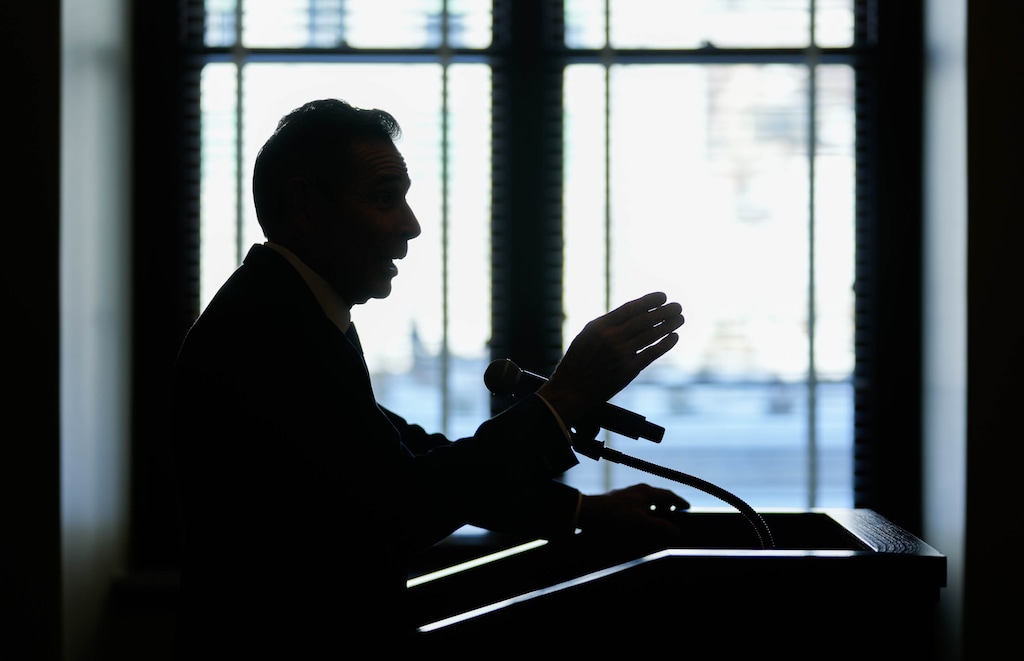 (Francisco Kjolseth | The Salt Lake Tribune) U.S. Sen. John Curtis answers questions during a news conference at the Utah Capitol on Thursday, Feb. 19, 2026.