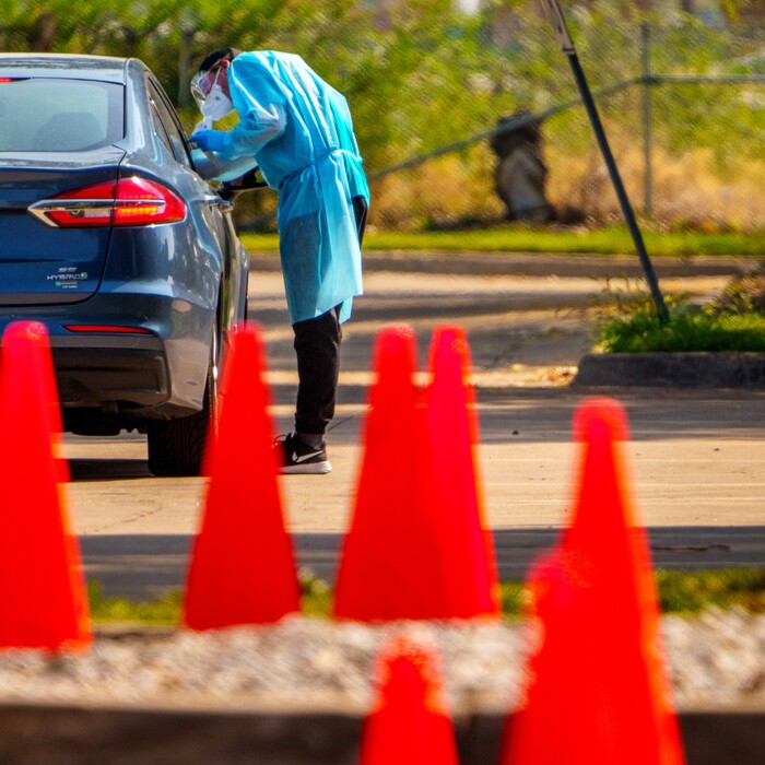 (Trent Nelson  |  The Salt Lake Tribune) COVID-19 testing being done at a TestUtah site in Salt Lake City on Thursday, Sept. 9, 2021.