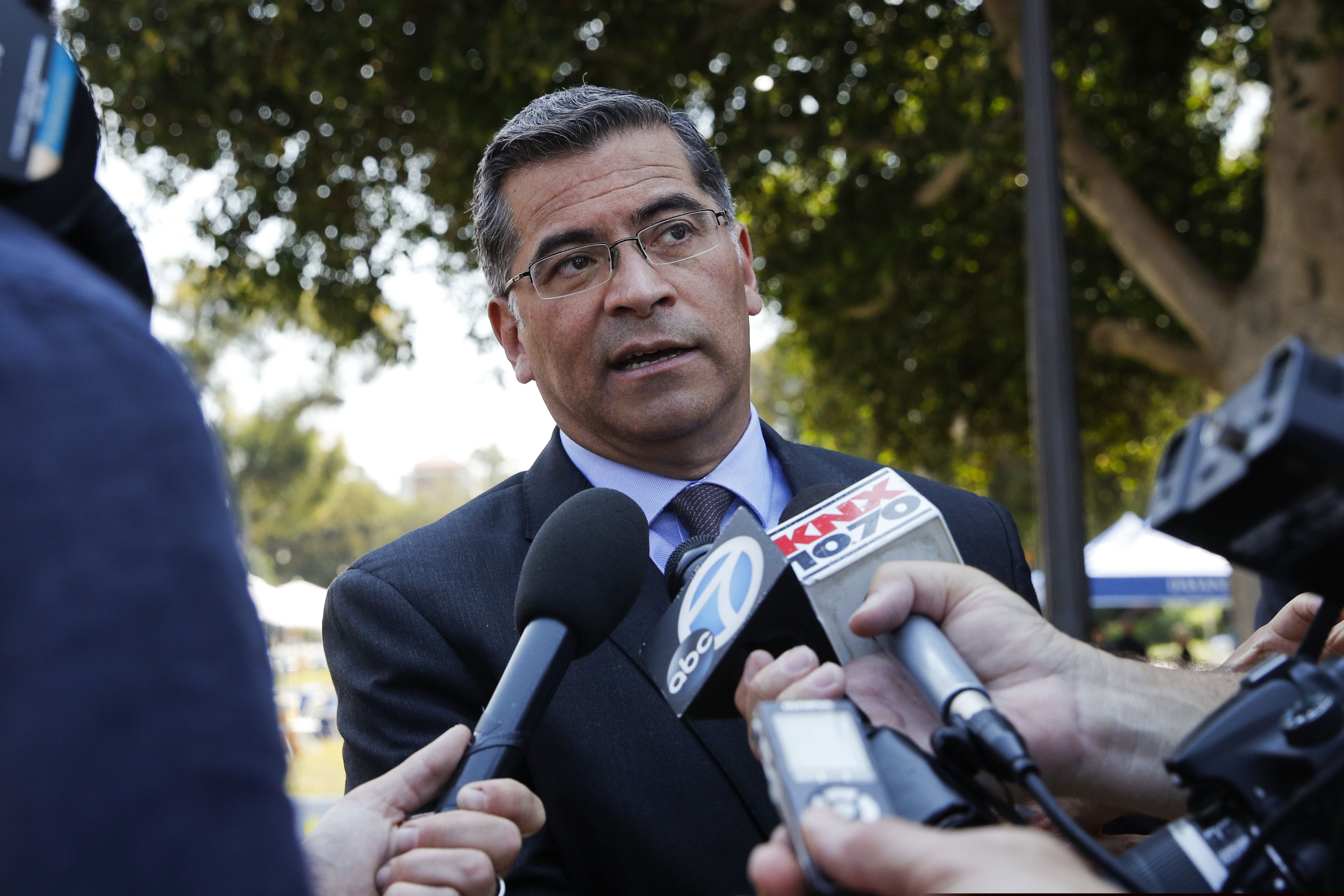 (Jae C. Hong | AP file photo)
In this 2018 photo, California Attorney General Xavier Becerra talks to reporters after a news conference at UCLA. President-elect Joe Biden has picked Becerra to be his health secretary, putting a defender of the Affordable Care Act in a leading role to oversee his administration’s coronavirus response.