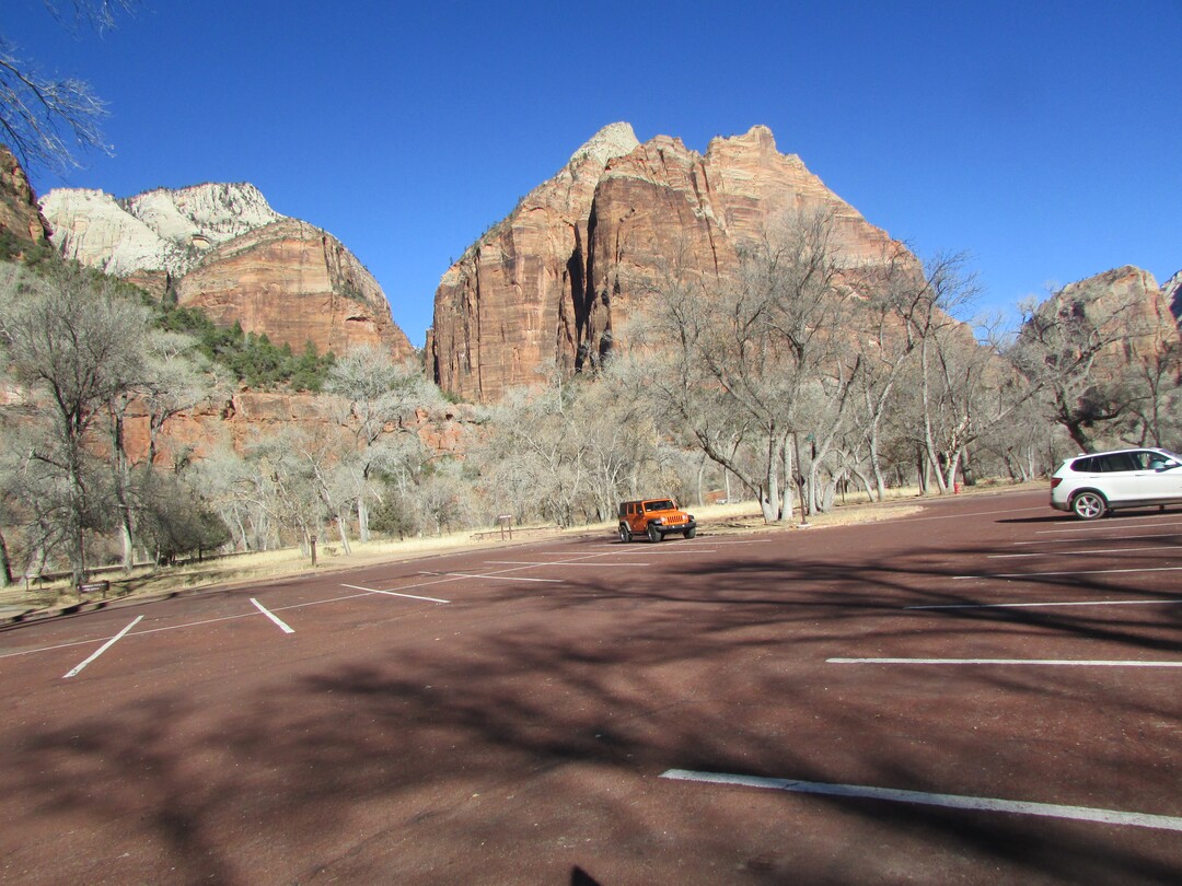(Tom Wharton | The Salt Lake Tribune) Though the Zion National Park Lodge remains open during the government shutdown, it was a pretty quiet place Sunday as evidenced by the parking lot. Park services have been reduced because of a federal government shutdown that went into effect at midnight Friday after the Senate was unable to pass a new spending bill.