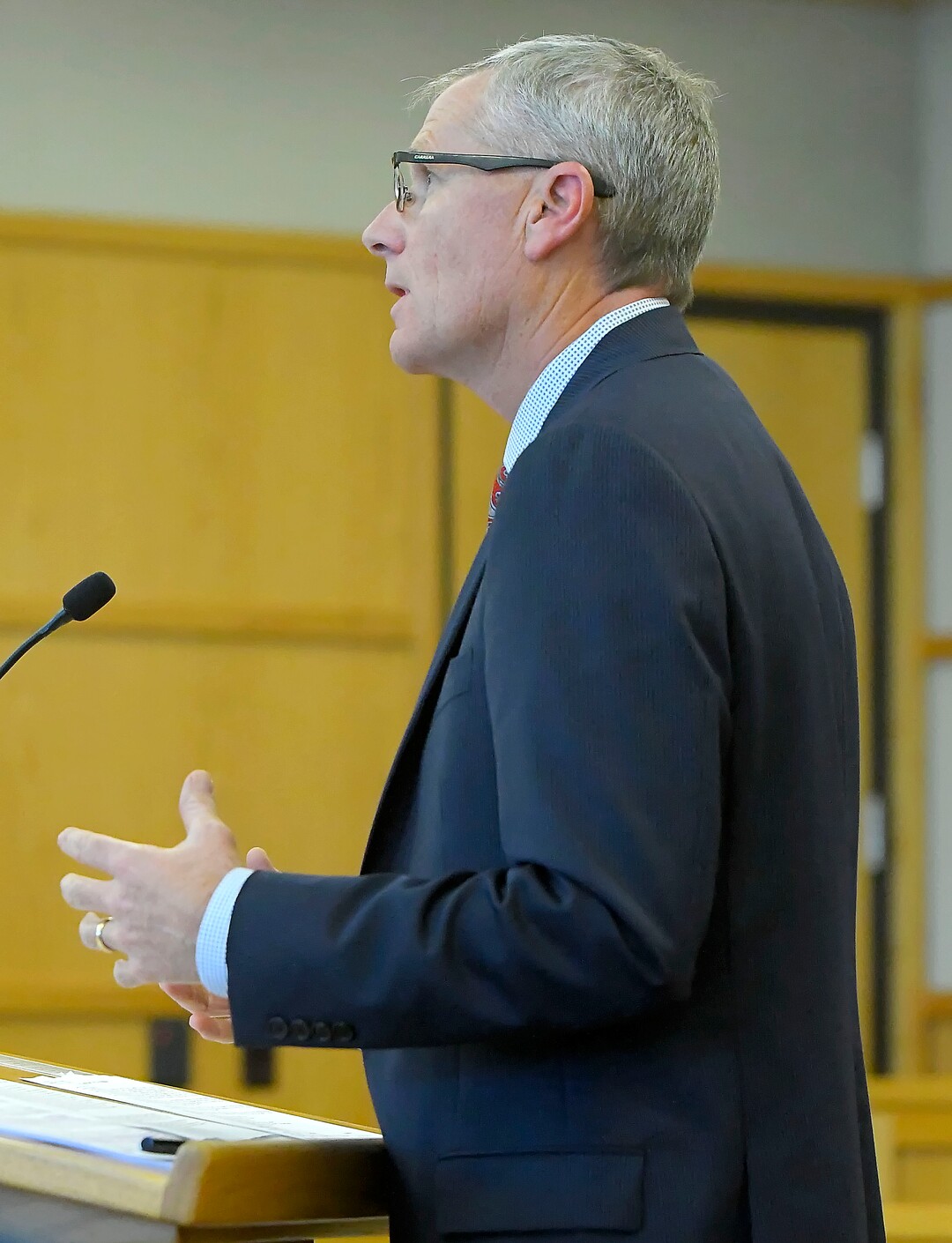 (Eli Lucero  |  Herald Journal) Prosecuting Attorney James Swink speaks duirng Alex Whipple's sentencing hearing on Tuesday in Logan. Whipple was sentenced to life without the possibility of parole for murdering his niece Lizzy Shelley. 