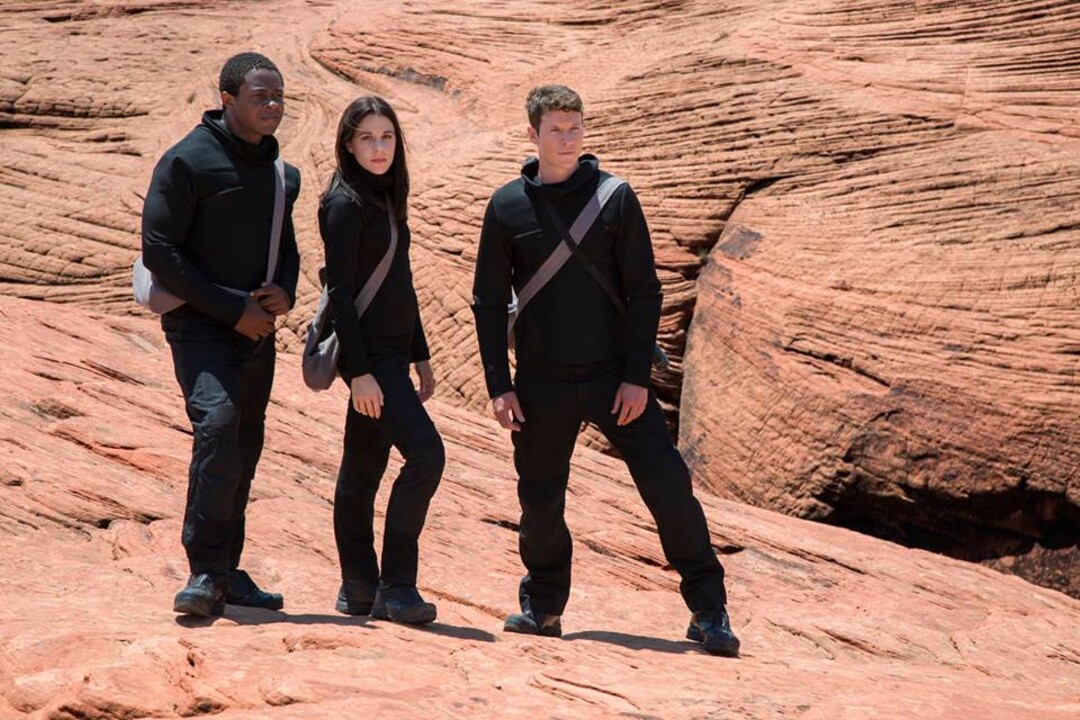(Photo courtesy of BYUtv) Yorke Fryer, Victoria Atkin and Chad Michael Collins starred in “Extinct" on BYUtv.
