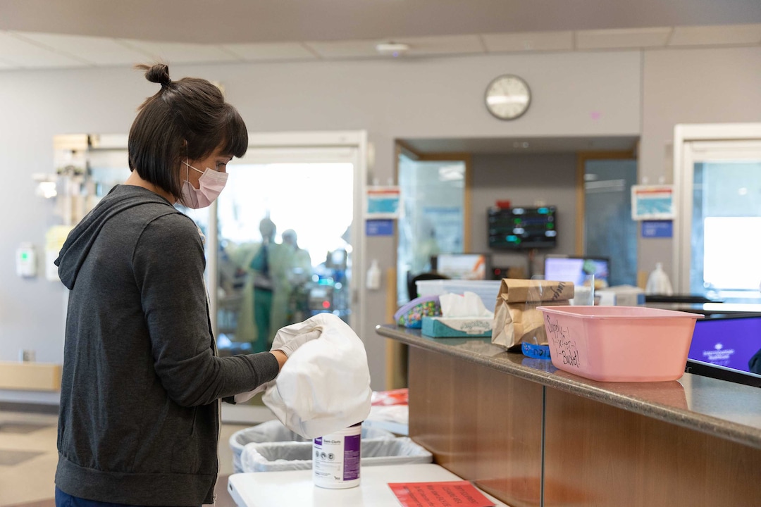 (photo courtesy Intermountain Healthcare)  Hospital staff at Intermountain Medical Center in Murray care for patients with COVID-19 on June 9, 2020.