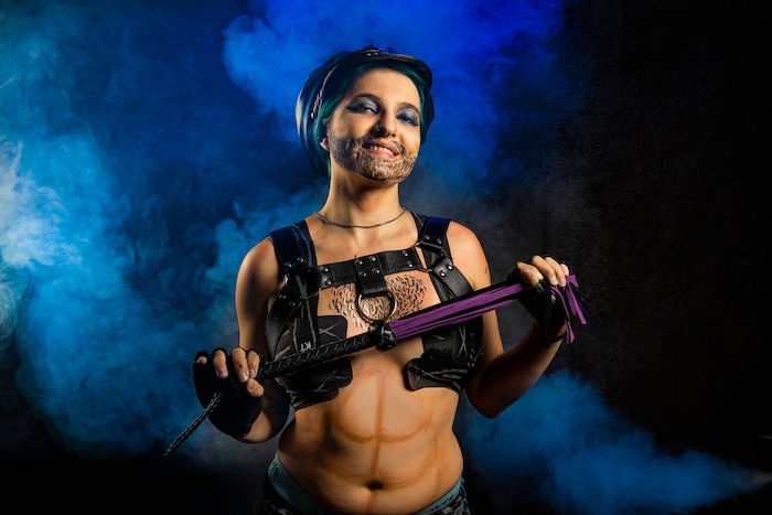 (Isaac Hale | Special to The Tribune) Onyx English, of South Jordan, who performs as Peter Pansy, poses for a portrait before a bi-weekly drag show held by the Divine Sister-Misters of Utah County at City Limits Tavern in downtown Provo on Friday, June 18, 2021.