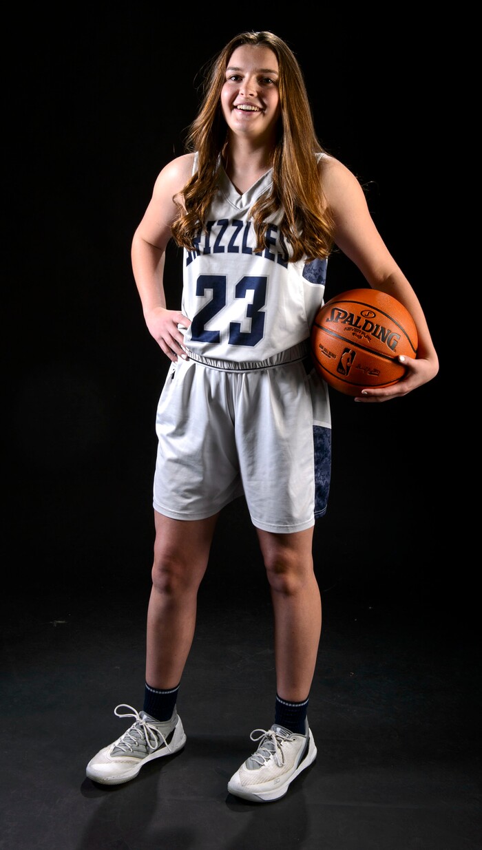 (Steve Griffin  |  The Salt Lake Tribune)  Prep basketball Breaunna Gillen, Copper Hills, in the Salt Lake Tribune studio in Salt Lake City Tuesday April 10, 2018.