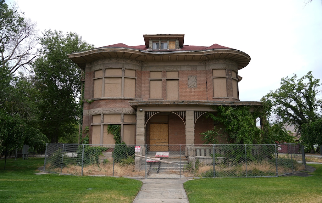 (Bethany Baker | The Salt Lake Tribune) Salt Lake City's Fisher Mansion in 2025. The building could get more rehab money from the City Council.
