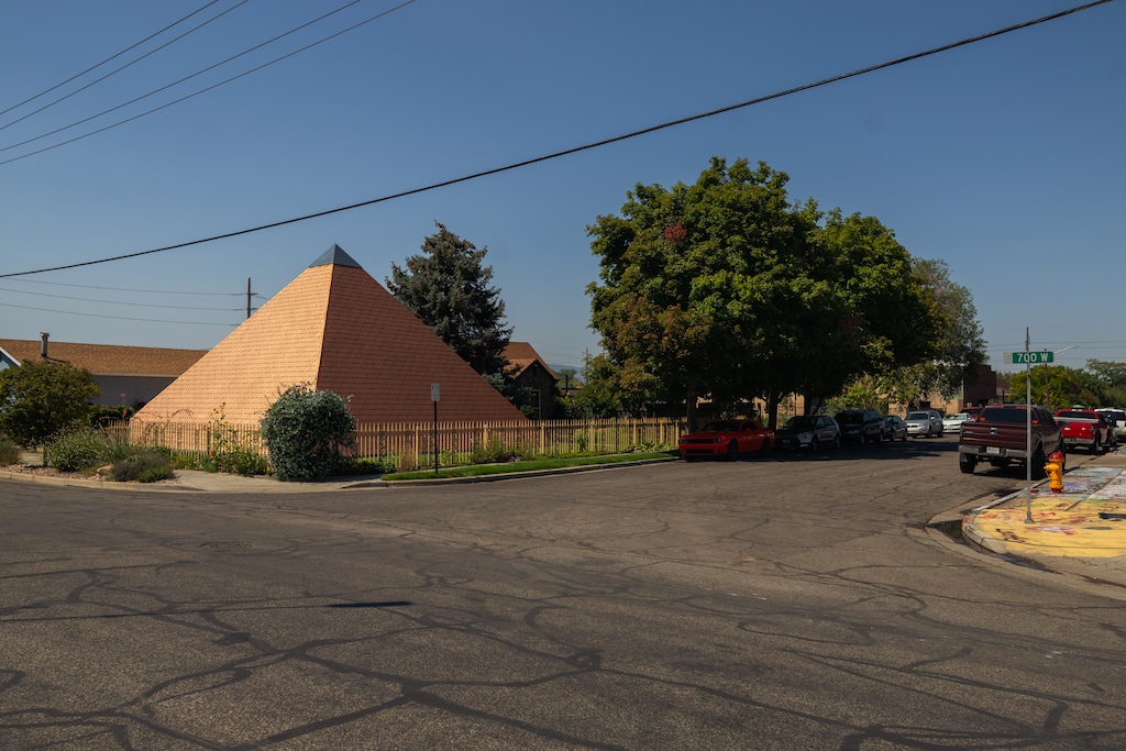 (Trevor Christensen  |  The Salt Lake Tribune) The Summum pyramid in the Poplar Grove neighborhood on Thursday, July 30, 2026. 