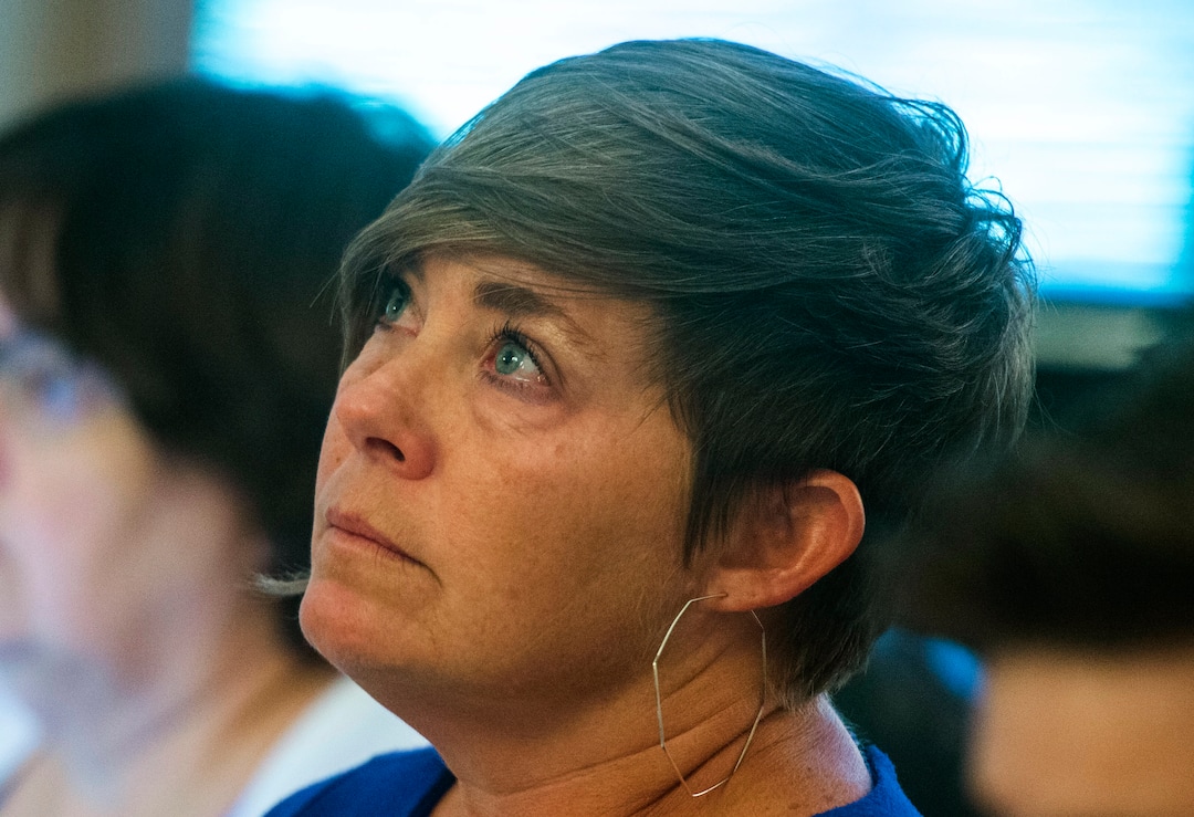 (Rick Egan  |  The Salt Lake Tribune)     Salt Lake City Council member, Amy Fowler, gets emotional as she explains her vote to approve a proposal that would grant up to $28 million in tax increment reimbursement to a developer seeking to build a 3,000 acre industrial development in the city’s northwest side, Tuesday, Aug. 27, 2019.