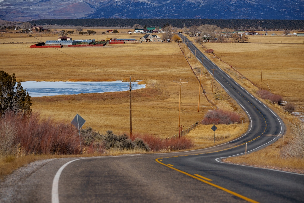 (Trent Nelson | The Salt Lake Tribune) Farms and ranches near Mountain Home on Wednesday, Feb. 12, 2025.