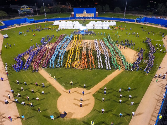 ( Courtesy photo | The Church of Jesus Christ of the Latter-day Saints) Thousands attended a cultural celebration for the completion of the Tucson Temple as some 2,100 young Latter-day Saints presented the history of the church in Arizona through son and dance at the Kino Veterans Memorial Stadium on Saturday, Aug. 12, 2017.