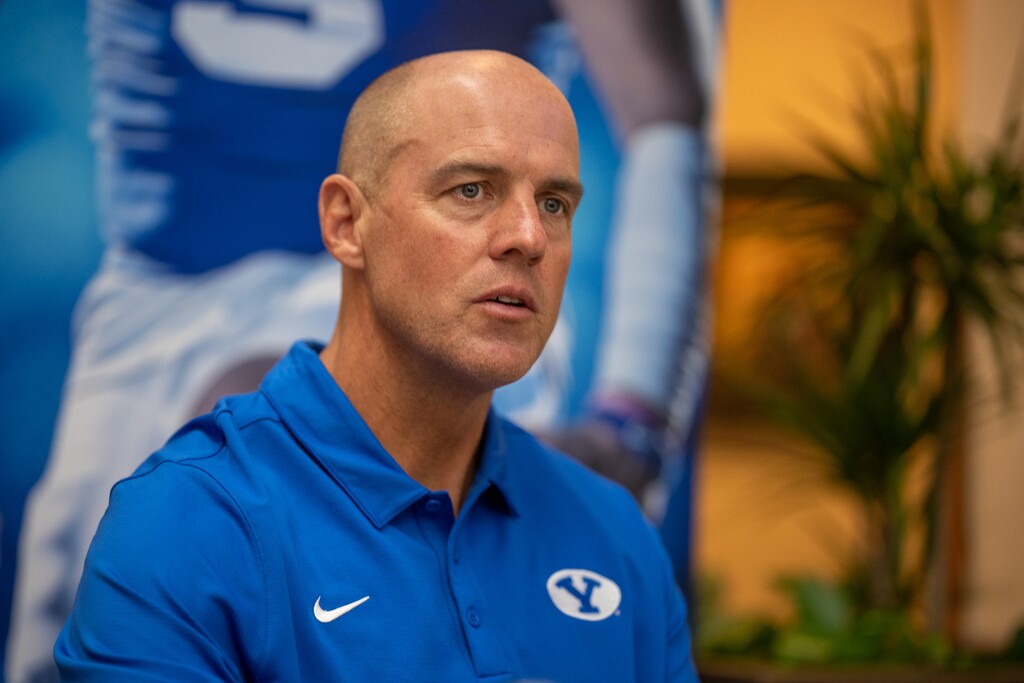 (Trent Nelson  |  The Salt Lake Tribune) Ed Lamb at BYU football media day in Provo on Wednesday, June 22, 2022.