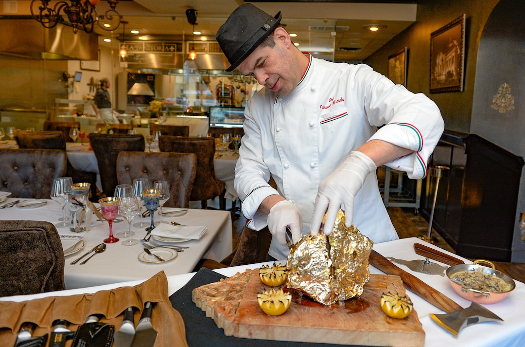 (Francisco Kjolseth  |  The Salt Lake Tribune) Salt Lake City's most expensive and extravagant steaks cost up to $260 and are topped with edible flakes of gold and truffles.