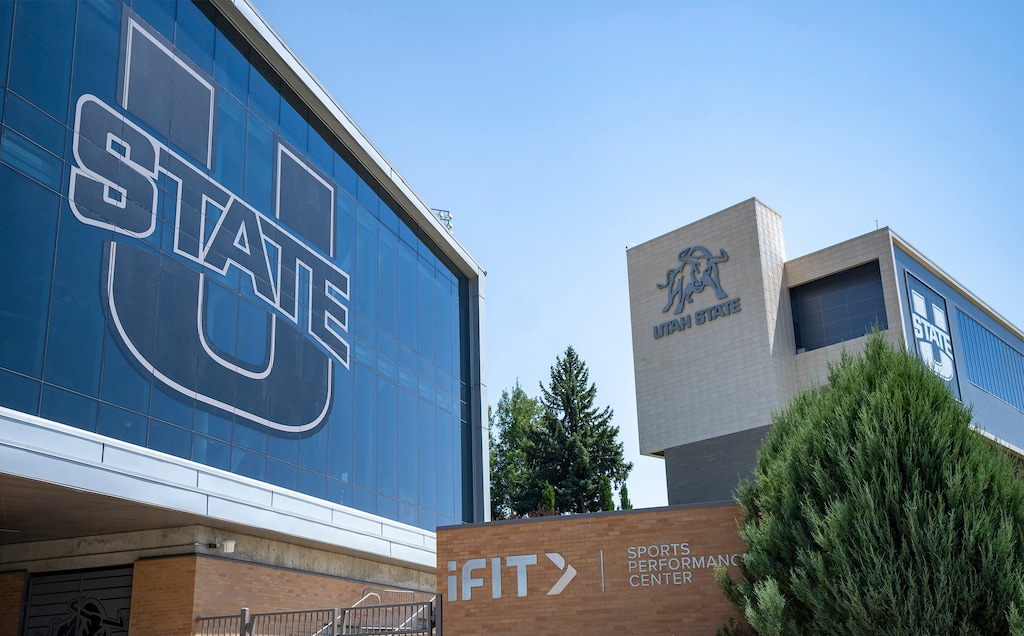 (Rick Egan | The Salt Lake Tribune)  Merlin Olsen Field at Maverick Stadium Utah State University, on Thursday, Aug. 1, 2024.