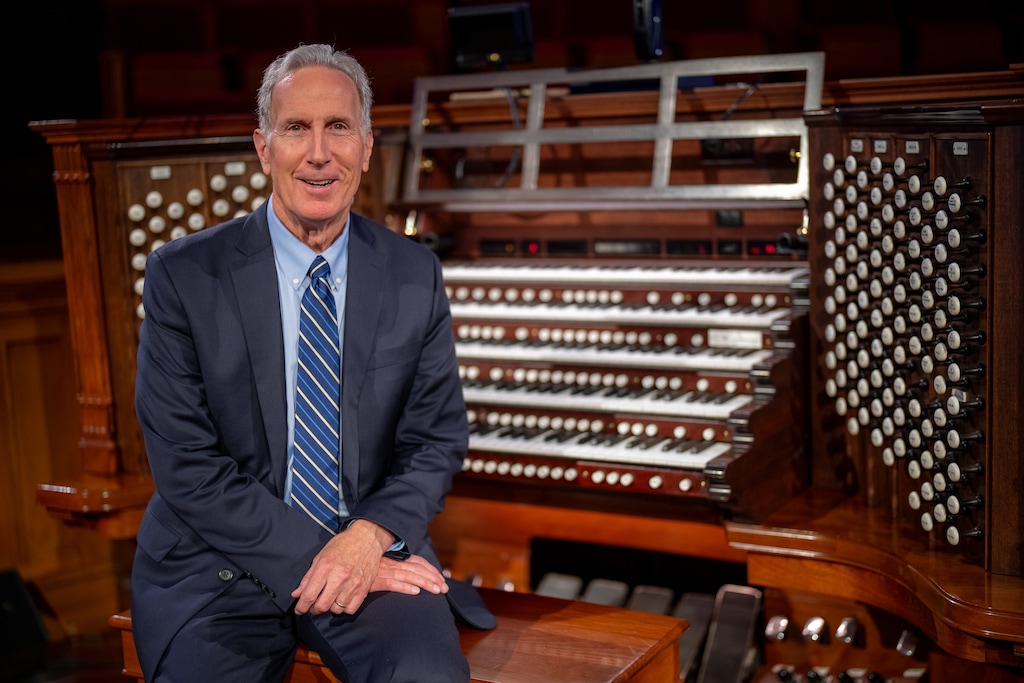 (Trent Nelson  |  The Salt Lake Tribune) Richard Elliott, principal organist of The Tabernacle Choir at Temple Square, became a Latter-day Saint at age 23. He played in rock bands while growing up and still delights of music of many stripes.