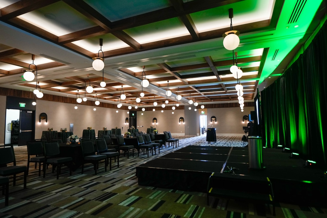 (Francisco Kjolseth | The Salt Lake Tribune) The Triumph Ballroom is featured in a new residential and hospitality center known West Quarter, located at 100 South and 300 West in Salt Lake City, opened on Wednesday, April 19, 2023. It includes 240 luxury apartments in a tower called The Charles and 272 guest rooms spread over two hotels, Le Meridien and Element, along with several restaurants and soon-to-be opened retail outlets at ground level.