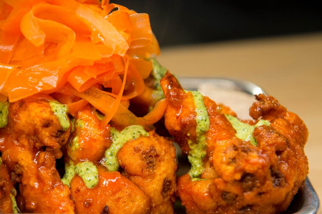 (Trent Nelson | The Salt Lake Tribune)  Buffalo cauliflower at Boltcutter, a new vegan/vegetarian restaurant in Salt Lake City, Friday Feb. 16, 2018.