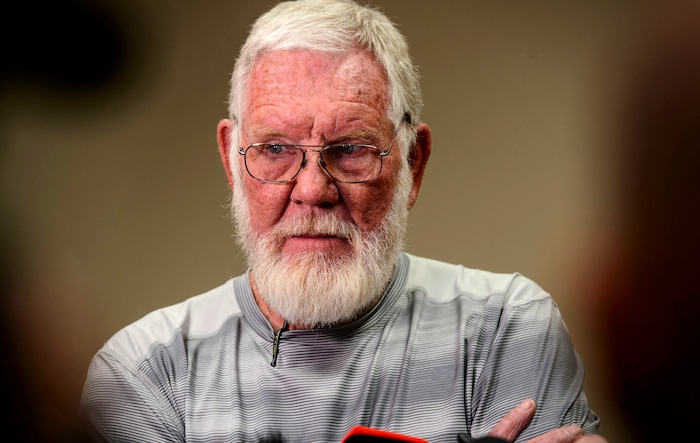 (Steve Griffin  |  The Salt Lake Tribune)  Bill Powell tells the media that he hopes Jerrod William Baum, who was formally charged Tuesday with killing Powell's son, 18-year-old Riley Powell and his 17-year-old girlfriend, Brelynne “Breezy” Otteson and dumping their bodies into an abandoned mine shaft, gets the death penalty, following initial trial for Baum in Provo’s 4th District Court in Provo Tuesday April 3, 2018.