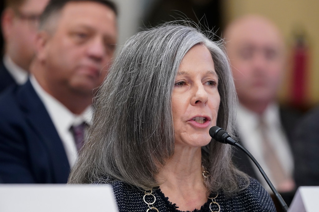 (Mariam Zuhaib | AP) Kathleen Sgamma, president of the Western Energy Alliance, speaks during a House Committee on Natural Resources hearing on America's Energy and Mineral potential, Wednesday, Feb. 8, 2023, on Capitol Hill in Washington. 