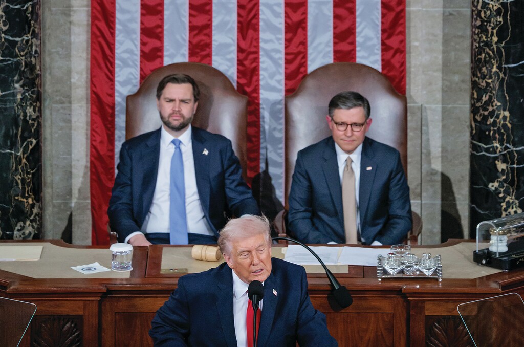 President Donald Trump delivers the State of the Union address in Washington, Feb. 24, 2026. (Damon Winter/The New York Times)