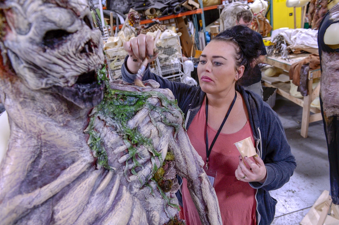 Leah Hogsten  |  The Salt Lake Tribune  Samantha Lambson brings to life a character in the Evermore FX Shop studio. Evermore, a theme park in Pleasant Grove with an old-Europe fantasy atmosphere is having a "soft opening" on Saturday, Sept. 22, and an official grand opening on Sept. 29, 2018. 