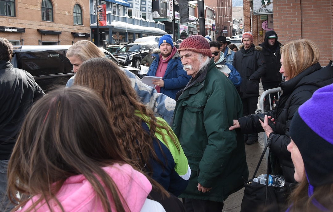 (Francisco Kjolseth  |  The Salt Lake Tribune)  David Crosby joins the scene for the Sundance Film Festival as it kicks into high gear along Main street in Park City on Friday, Jan. 25, 2019.