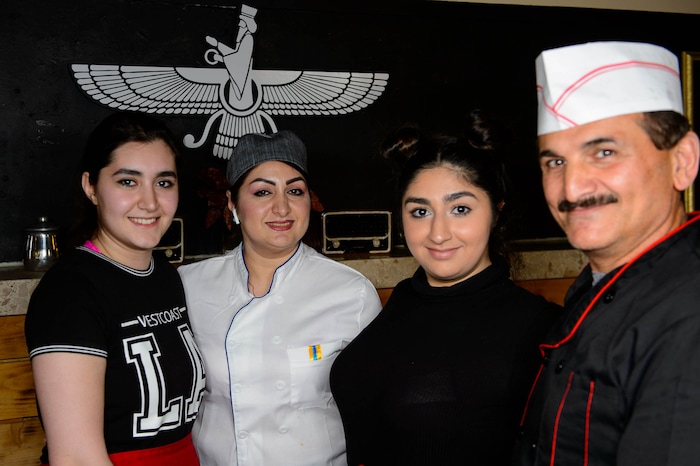 (Trent Nelson  |  The Salt Lake Tribune)Romina Sadegh, Elham Sadegh, Melina Sadegh, and Fariborz Sanavi at Sumac Cafe, a new Persian Restaurant in Cottonwood Heights on Friday May 31, 2019.