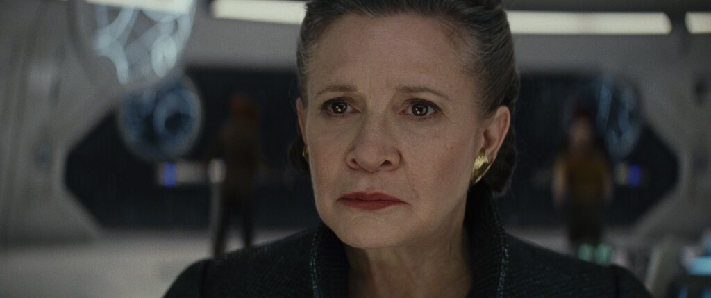 (Lucasfilm via AP) This image released by Lucasfilm shows Carrie Fisher as General Leia in "Star Wars: The Last Jedi," in theaters on Dec. 15.