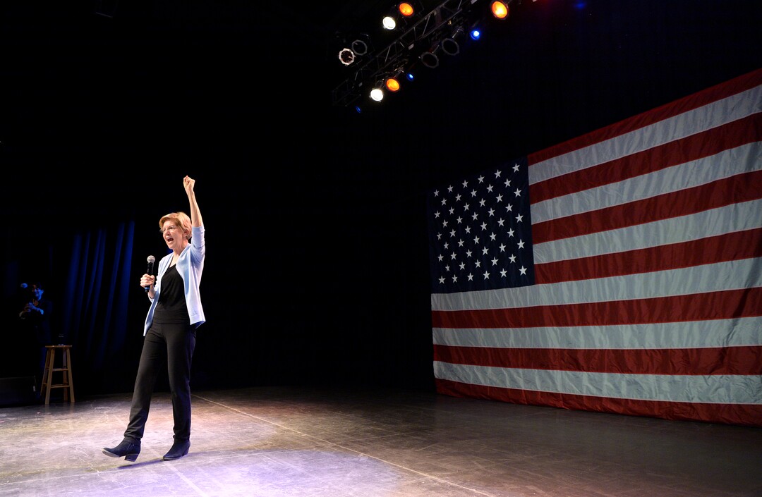 Leah Hogsten  |  The Salt Lake Tribune  Massachusetts Sen. Elizabeth Warren speaks to supporters at The Depot in Salt Lake City on Wednesday  April 17, 2019. Warren is a Democratic 2020 presidential candidate.   