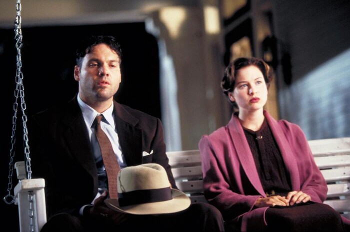 Vincent D'Onofrio (left) plays author Robert E. Howard, and Reneé Zellweger plays teacher Novalyne Price, in the 1996 drama "The Whole Wide World." (Photo courtesy Sony Pictures Classics)