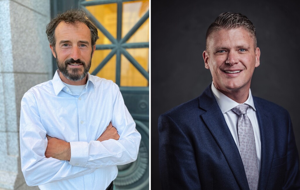 Unaffiliated candidate Patrick Belmont, left, and Republican Jason Thompson, candidates for the House District 3 election.