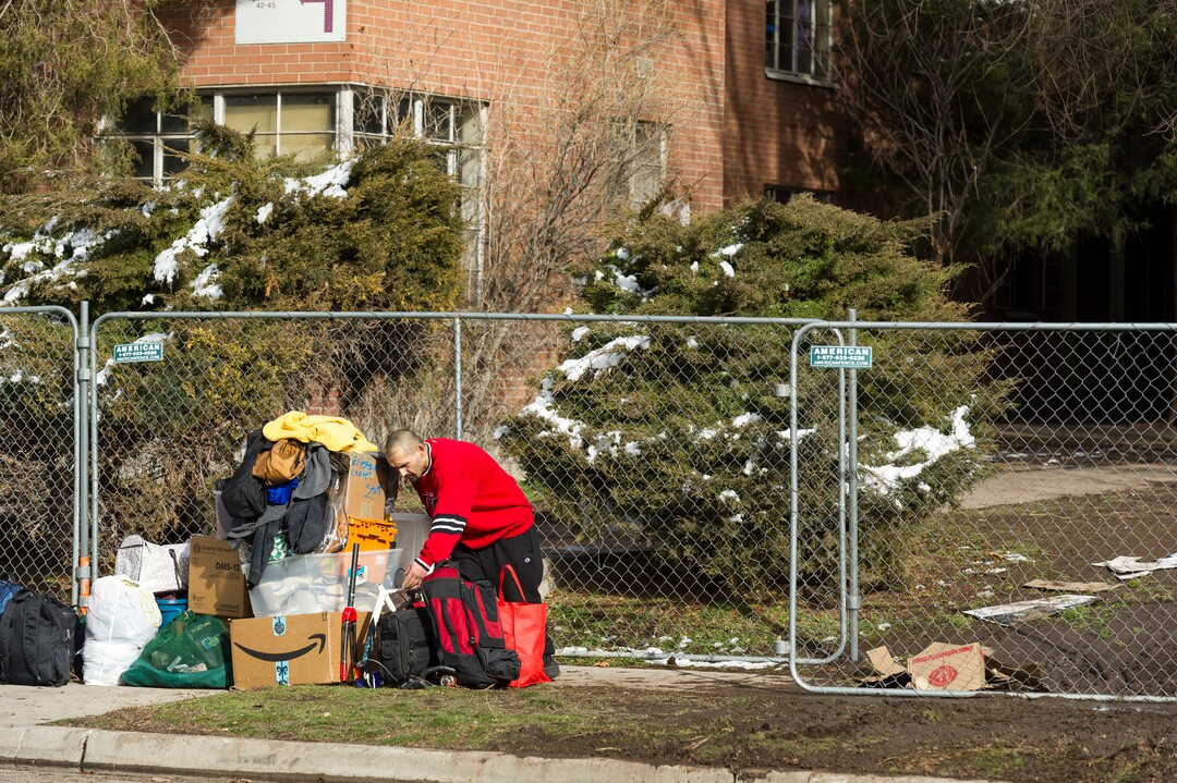 Alex Gallivan  |  Special to the Tribune 

Various agencies from Salt Lake City perform an evacuation of remaining tenants at The Georgia Apartments, Saturday February, 2019