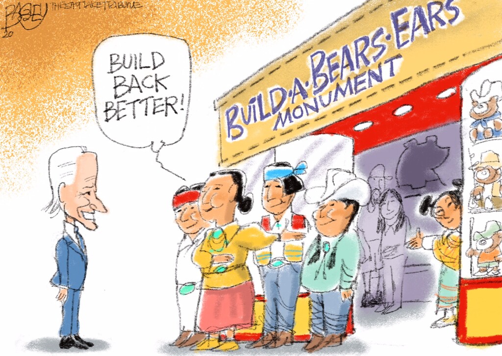 (Pat Bagley | The Salt Lake Tribune) This cartoon, titled "Bear Necessities," appears in The Salt Lake Tribune on Sunday, Dec. 6, 2020.