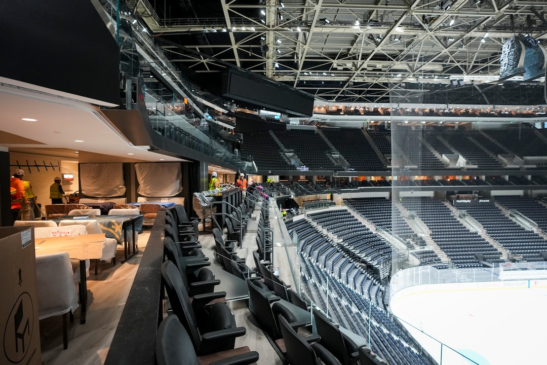 (Bethany Baker  |  The Salt Lake Tribune) Newly redesigned terraced seating is seen along the north end of the Delta Center during an open house ahead of the first preseason game for the Utah Mammoth in Salt Lake City on Friday, Sept. 25, 2026. 