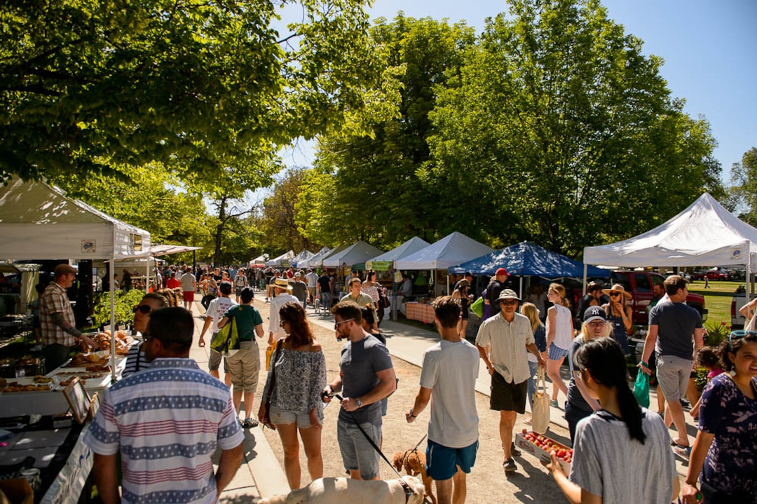 (Trent Nelson | The Salt Lake Tribune)Opening day of the 2018 Downtown Farmers Market at Pioneer Park in Salt Lake City, Saturday June 9, 2018.