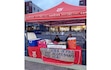 (Yelena Caputo) Caputo's Market & Deli set up a booth at in the store's parking lot on Thursday, Jan. 8, 2026, in support of anti-ICE protesters.
