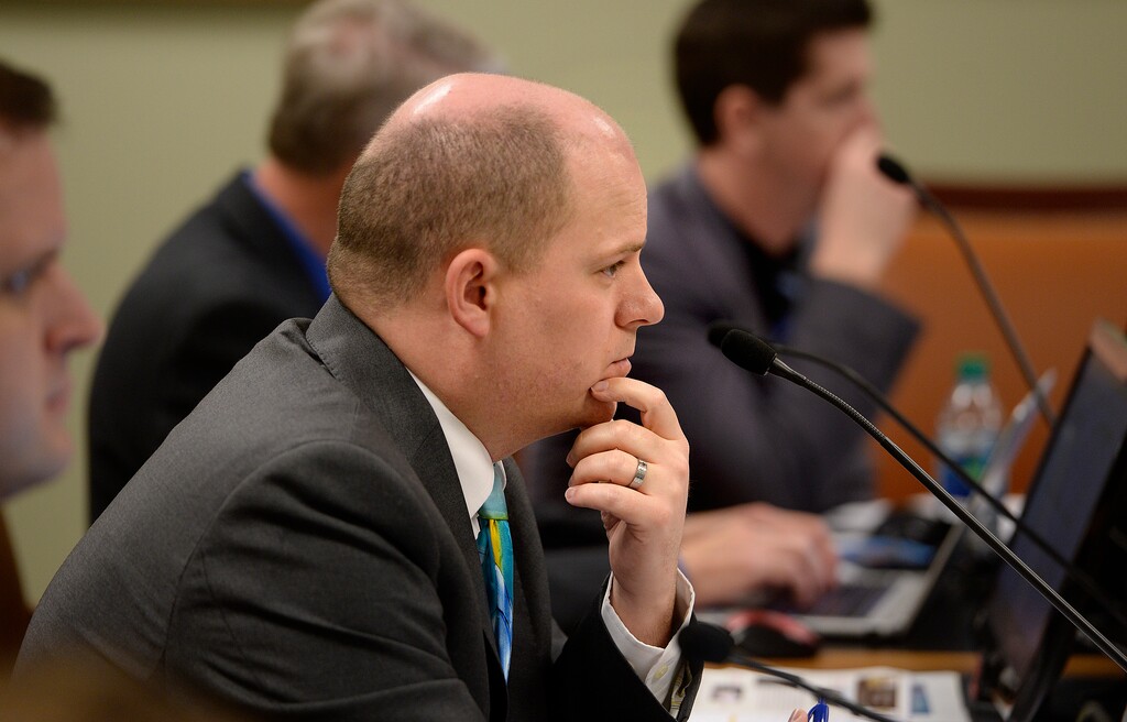 Scott Sommerdorf   |  The Salt Lake Tribune  
Senator Daniel Thatcher, R-West Valley City, listens as Rep. Angela Romero, D-Salt Lake, presents her bill, HB200 - Sexual Assault Kit Processing Amendments - during a House Revenue and Taxations committee meeting at the Utah State Capitol complex, Wednesday, February 8, 2017. Thatcher said he hopes West Jordan City's approval of a new hate crime resolution will become a catalyst for changes in the current law during the 2018 legislative session.