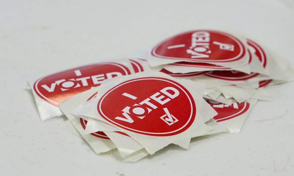 (Chris Samuels | The Salt Lake Tribune) Voting stickers at the Sandy Library, Tuesday, Aug. 12, 2025.