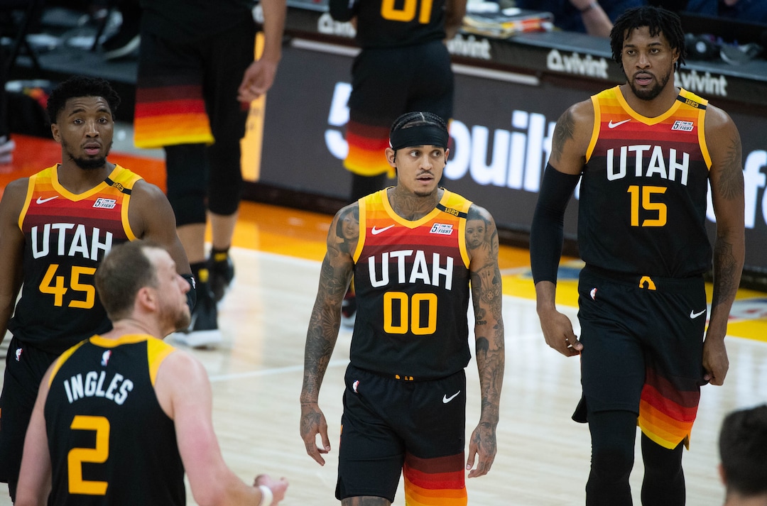(Francisco Kjolseth  | The Salt Lake Tribune) The Utah Jazz take on the Miami Heat at Vivint Smart Home Arena in Salt Lake City, on Saturday, Feb. 13, 2021.