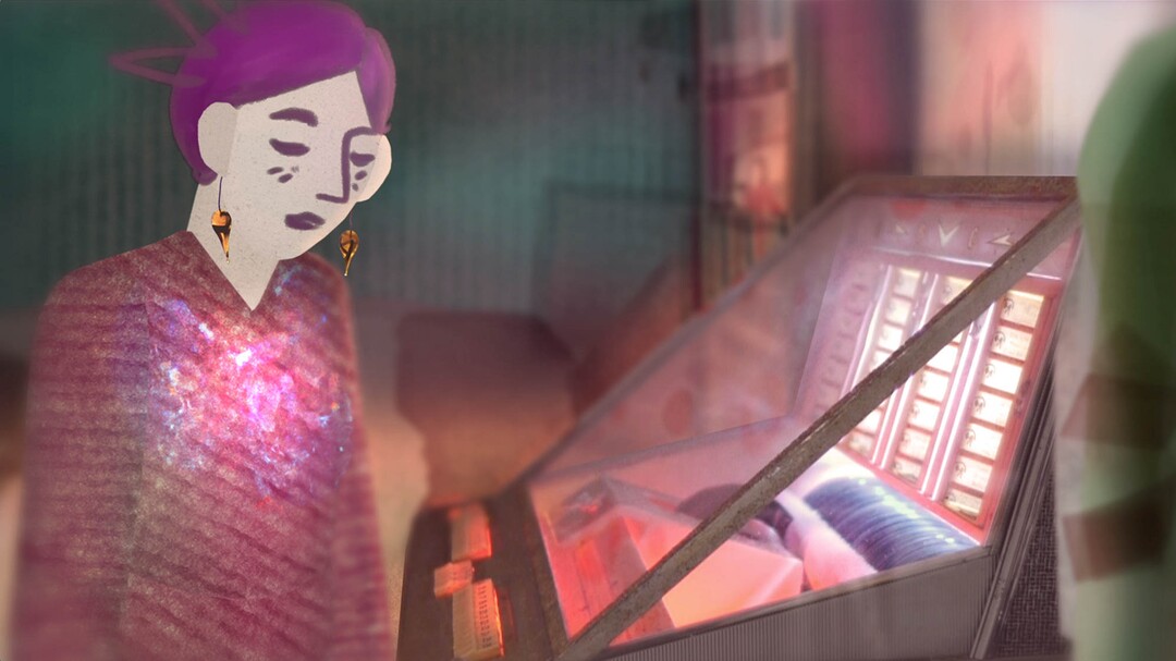 (Image courtesy of Sundance Institute) Director Florentine Grelier appears in her animated short, "My Juke-Box," an official selection of the Shorts Programs at the 2020 Sundance Film Festival.